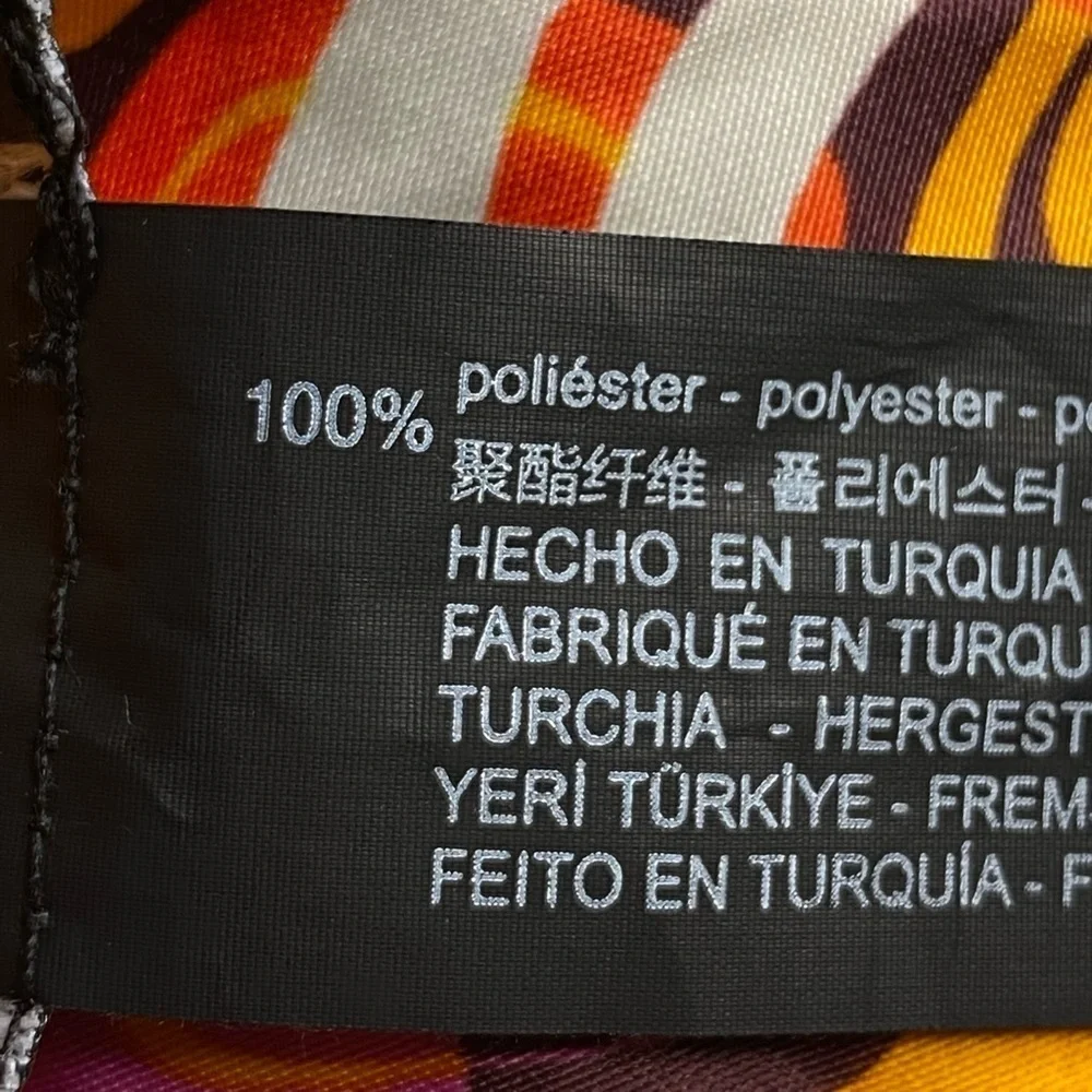 NWOT. Zara Brown/Orange Printed Satin Scarf.